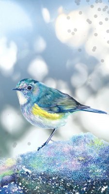 blue bird postcard